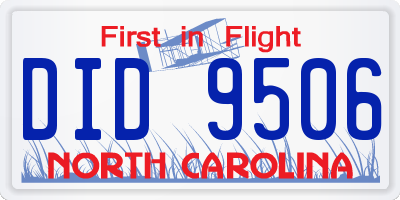 NC license plate DID9506