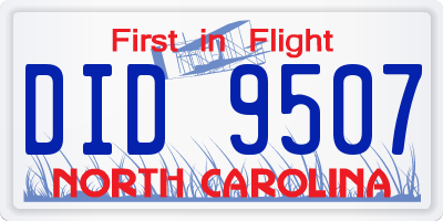 NC license plate DID9507