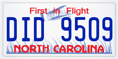 NC license plate DID9509