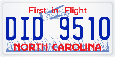 NC license plate DID9510