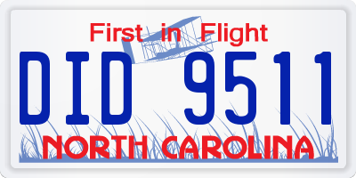NC license plate DID9511