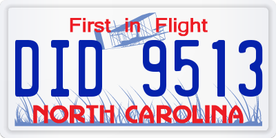 NC license plate DID9513