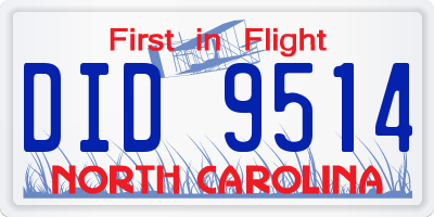 NC license plate DID9514