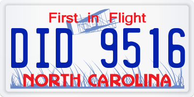 NC license plate DID9516