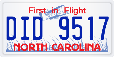 NC license plate DID9517