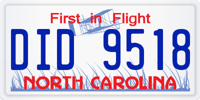 NC license plate DID9518