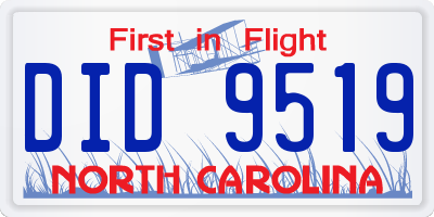 NC license plate DID9519
