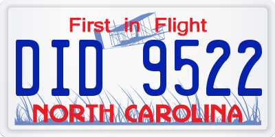 NC license plate DID9522