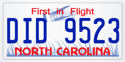 NC license plate DID9523