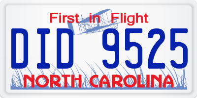 NC license plate DID9525