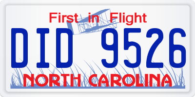 NC license plate DID9526