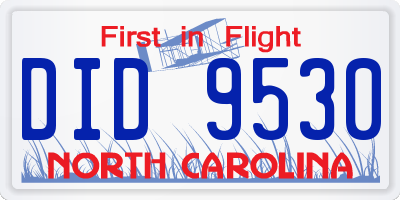 NC license plate DID9530