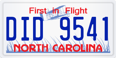NC license plate DID9541