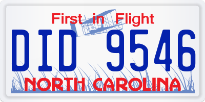 NC license plate DID9546
