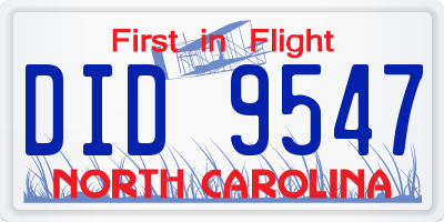 NC license plate DID9547