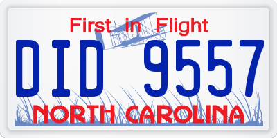 NC license plate DID9557