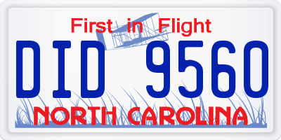 NC license plate DID9560