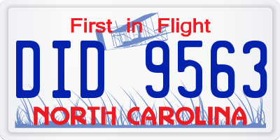 NC license plate DID9563