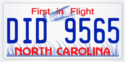 NC license plate DID9565