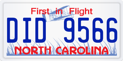 NC license plate DID9566