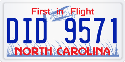 NC license plate DID9571