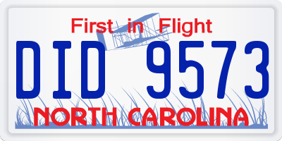 NC license plate DID9573