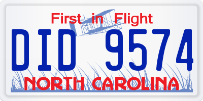 NC license plate DID9574