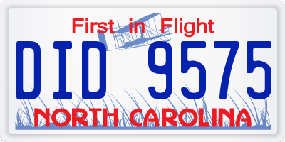 NC license plate DID9575