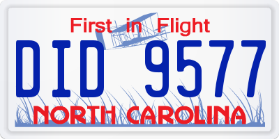NC license plate DID9577