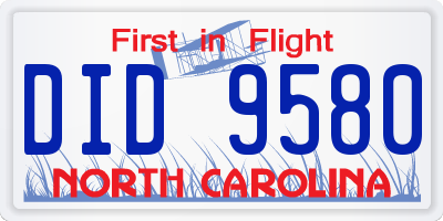 NC license plate DID9580