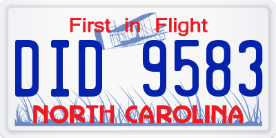 NC license plate DID9583