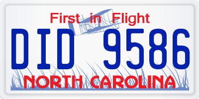 NC license plate DID9586