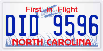 NC license plate DID9596