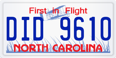 NC license plate DID9610
