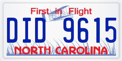 NC license plate DID9615