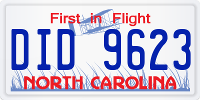 NC license plate DID9623