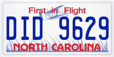 NC license plate DID9629