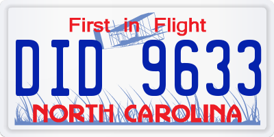 NC license plate DID9633