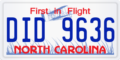 NC license plate DID9636