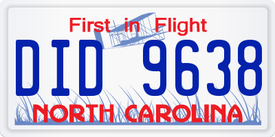 NC license plate DID9638