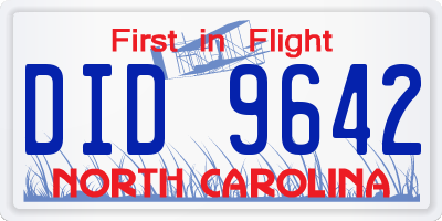 NC license plate DID9642