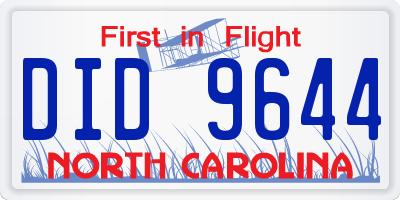 NC license plate DID9644