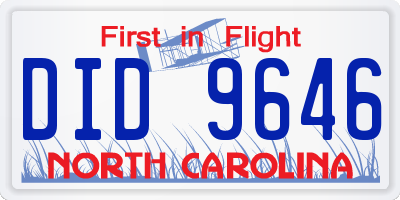 NC license plate DID9646