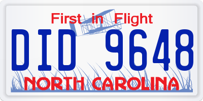 NC license plate DID9648