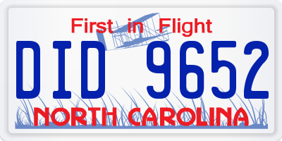 NC license plate DID9652