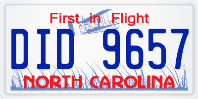 NC license plate DID9657