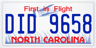 NC license plate DID9658