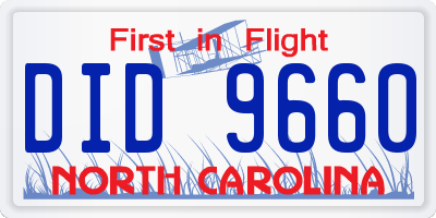NC license plate DID9660