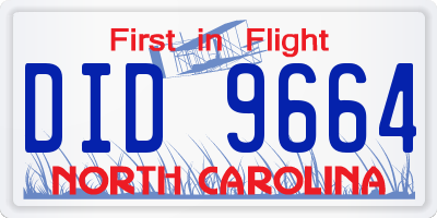 NC license plate DID9664