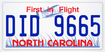 NC license plate DID9665